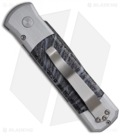Pro-Tech Custom Damascus Godson Automatic Knife W/ Brain Coral (3.15" Plain) 2 Pro-Tech Custom Damascus Godson Automatic Knife W/ Brain Coral (3.15" Plain) - Image 2