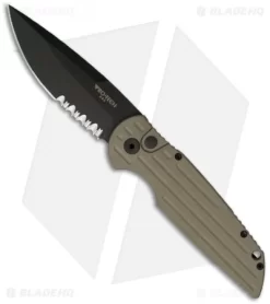 Protech Tactical Response TR-3.32 Desert Sand W/ Grooves (3.5" Black Serr)