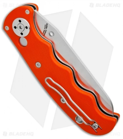 Spyderco Autonomy Automatic Knife Orange G-10 (3.75" Satin Serr) C165GSOR 3 Spyderco Autonomy Automatic Knife Orange G-10 (3.75" Satin Serr) C165GSOR - Image 3