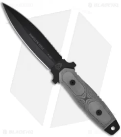 TOPS Knives Rangers Edge D/E Fixed Blade Knife W/ Micarta (Black SER) RE3010