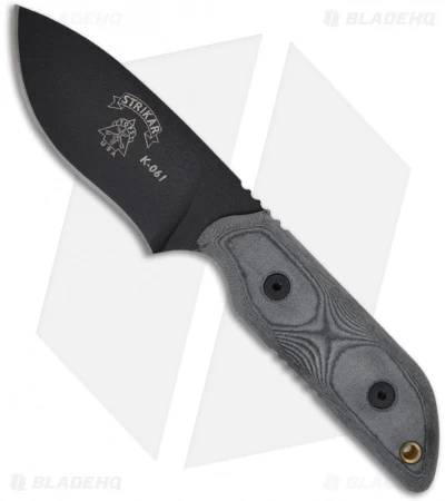 TOPS Knives Strikar XL Hunter's Point Knife Micarta (4" Black) STXL03-HP 1 TOPS Knives Strikar XL Hunter's Point Knife Micarta (4" Black) STXL03-HP