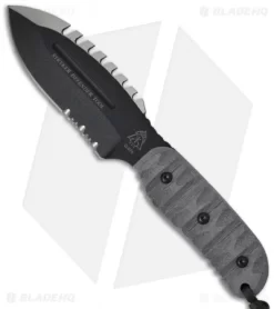 TOPS Knives Stryker Defender Tool Fixed Blade Knife (4.75" Black Serr) DEFT-01